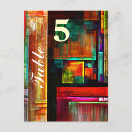 Postal Cuadrados Coloridos Patrón de Arte Abstracto Moder