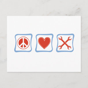 Postal Cuadrados de Mecánica de Amor por la Paz