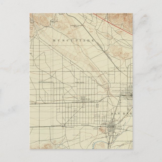 Postal Cuadrangla de San Bernardino que muestra el Rift d (Anverso)