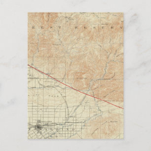 Postal Cuadrángulo de Redlands que muestra la rebelión de