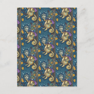 POSTAL CUADRÍCULA DE HOLLOW Y ACORN DORMIDO, FUNNY HALLOW