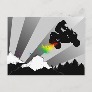 Postal cuadrilátero. camino arcoiris.