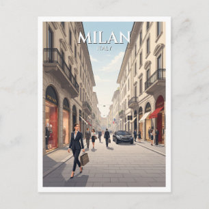 Postal Cuadrilátero de la Moda Milán Italia