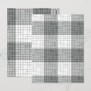 Postal Cuadro de cruzado cuadriculado gris y blanco