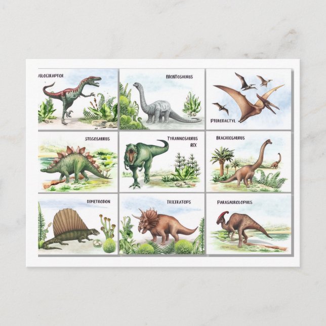 Postal cuadro de Dinodaurs (Anverso)