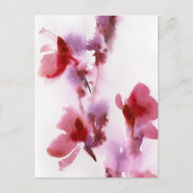 Postal Cuadros acuáticos de tipo floral abstracto 3 (Anverso)