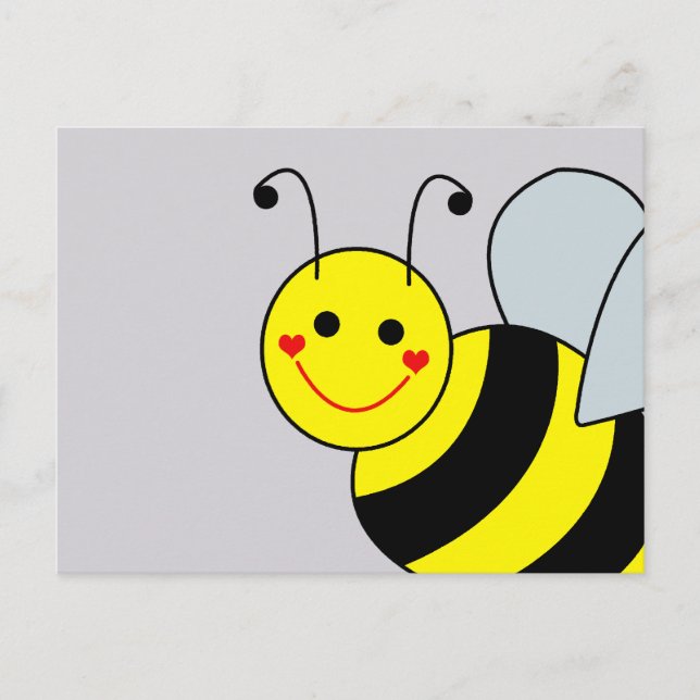 Postal Cuadros Amarillos Bumble Bee Gray (Anverso)