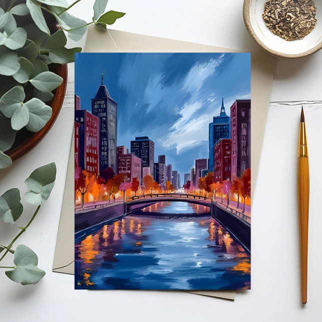 Postal Cuadros de acuarela de las noches de la ciudad (Subido por el creador)