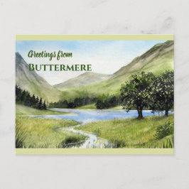 Postal Cuadros de acuarela del lago Buttermere, Inglaterr