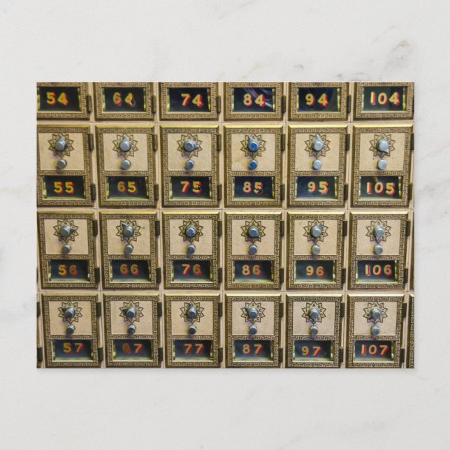 Postal Cuadros de bloqueo de combinación de correos (Anverso)