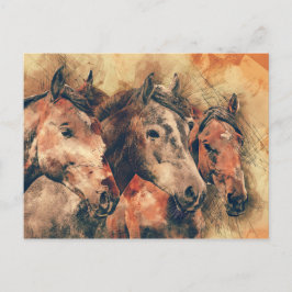 Postal Cuadros de pintura artística de caballos decorativ