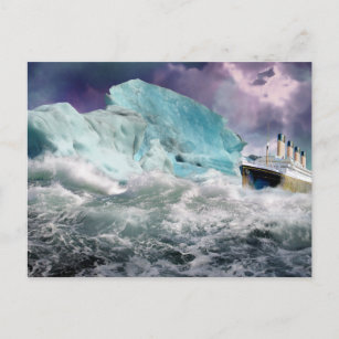 Postal Cuadros de RMS Titanic e Iceberg