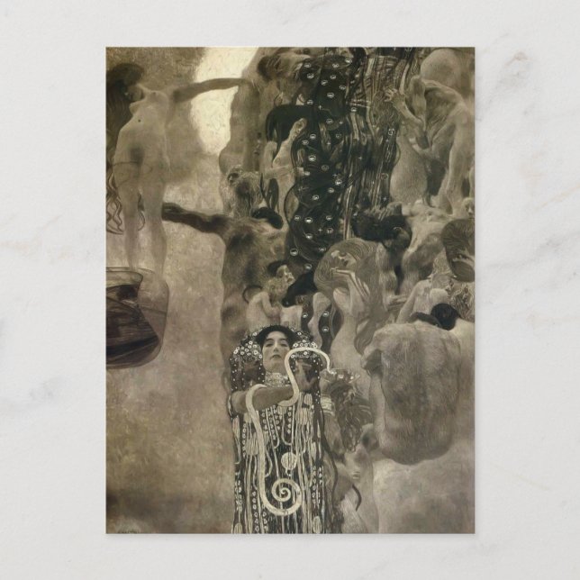 Postal Cuadros de Techo de Gustav Klimt-Vienna University (Anverso)