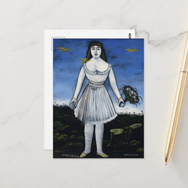 Postal Cuadros del pintor georgiano Niko Pirosmani (Anverso/Reverso In Situ)