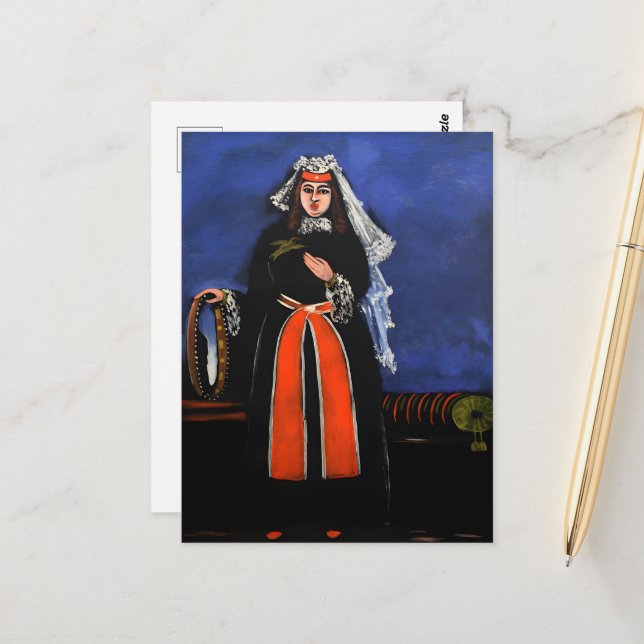 Postal Cuadros del pintor georgiano Niko Pirosmani (Anverso/Reverso In Situ)