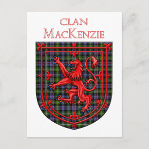 Postal Cuadros Escoceses Tartán MacKenzie León Rampante
