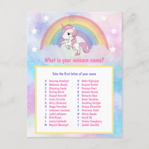 Postal ¿Cuál es tu juego de nombres de unicornio?
