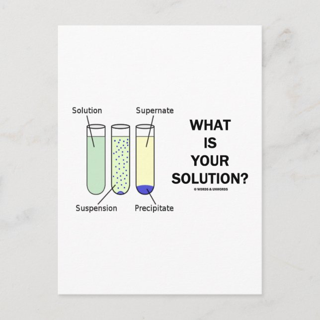Postal ¿Cuál Es Tu Solución? (Humor Químico) (Anverso)