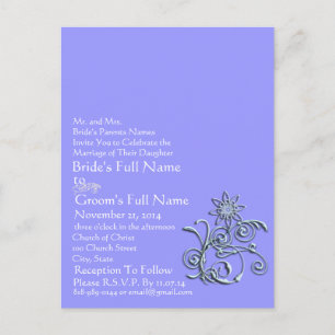 Postal Cualquier color Personalizado Periwinkle Floral az