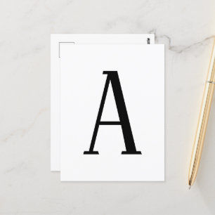 Postal Cualquier letra   Blanco y negro o colores DIY