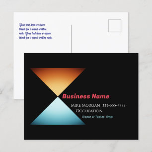 Postal Cualquier negocio, diseño de triángulo, informació