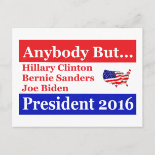 Postal Cualquiera menos Hillary, Biden, Sanders
