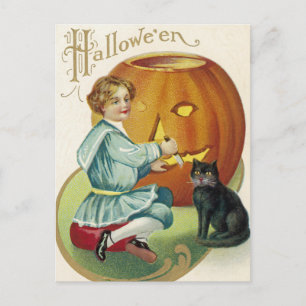 Postal Cuando abundan las brujas en Halloween