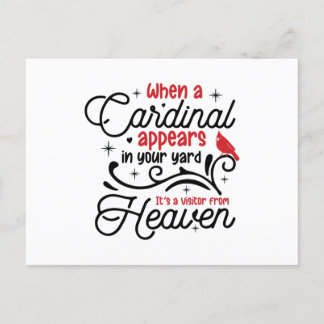 Postal Cuando aparece un cardenal en tu yard