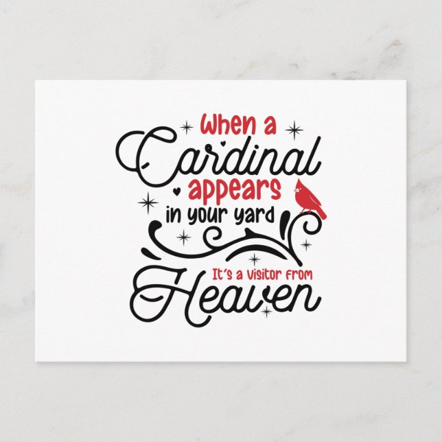 Postal Cuando aparece un cardenal en tu yard (Anverso)