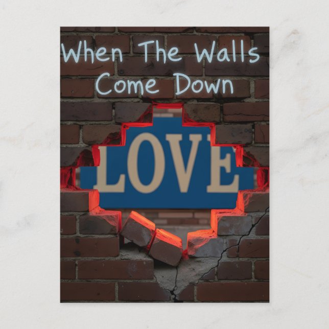 Postal Cuando bajan las paredes (Anverso)