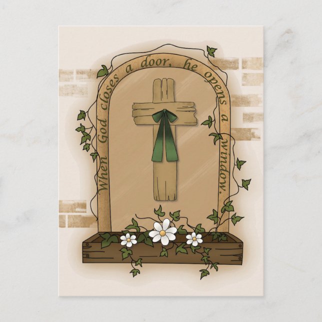 Postal Cuando Dios cierra una puerta, abre una ventana (Anverso)