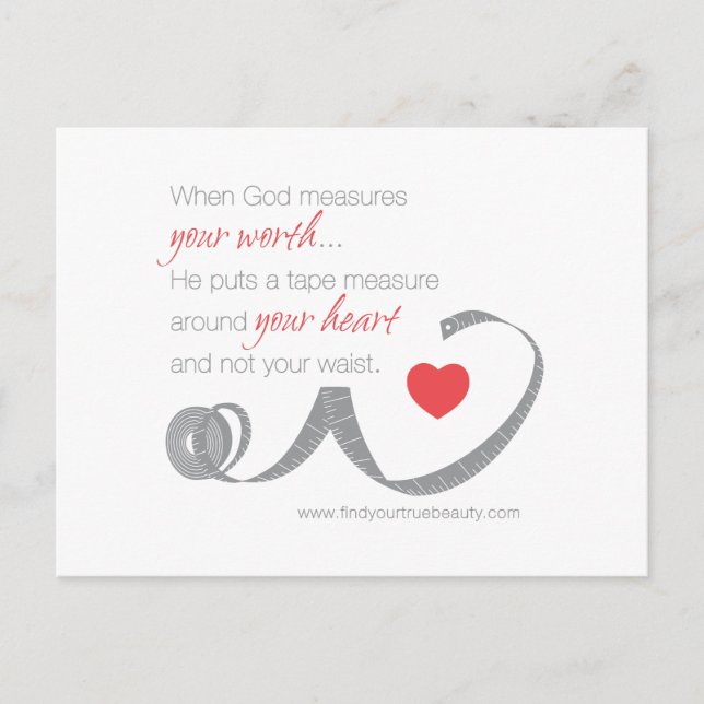 Postal Cuando Dios mide tu valor (Anverso)