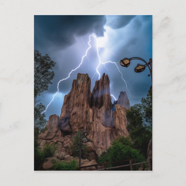 Postal Cuando el trueno se encuentra con la montaña bajo  (Anverso)