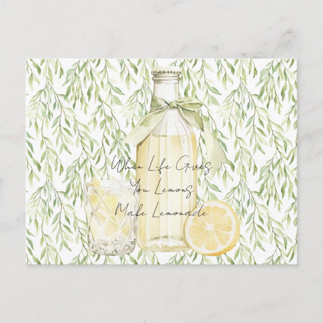 Postal Cuando La Vida Te Da Lemones Hacen Lemonade (Anverso)