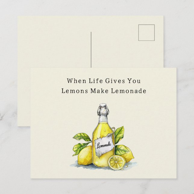 Postal Cuando la Vida te Da Limones Hacer Limonada (Anverso / Reverso)