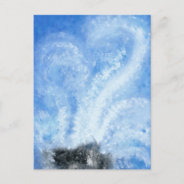 Postal Cuando las olas del océano chocan en la acuarela d (Anverso)