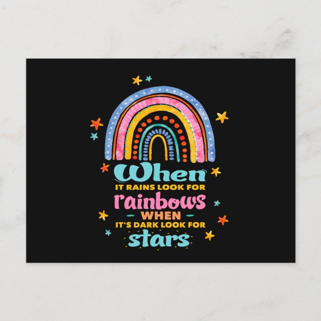 Postal Cuando llueve, busca arcos de lluvia (Anverso)