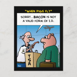 Postal "Cuando los cerdos vuelan"