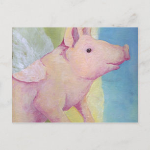 Postal Cuando los cerdos vuelan