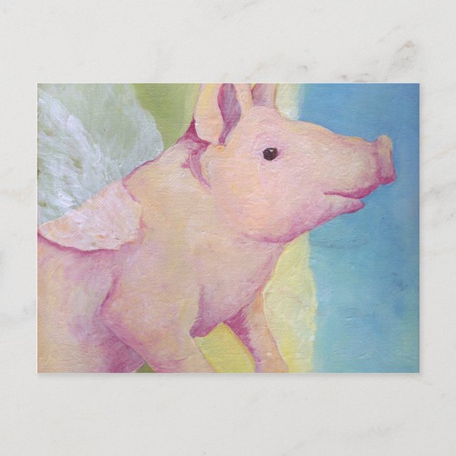 Postal Cuando los cerdos vuelan (Anverso)