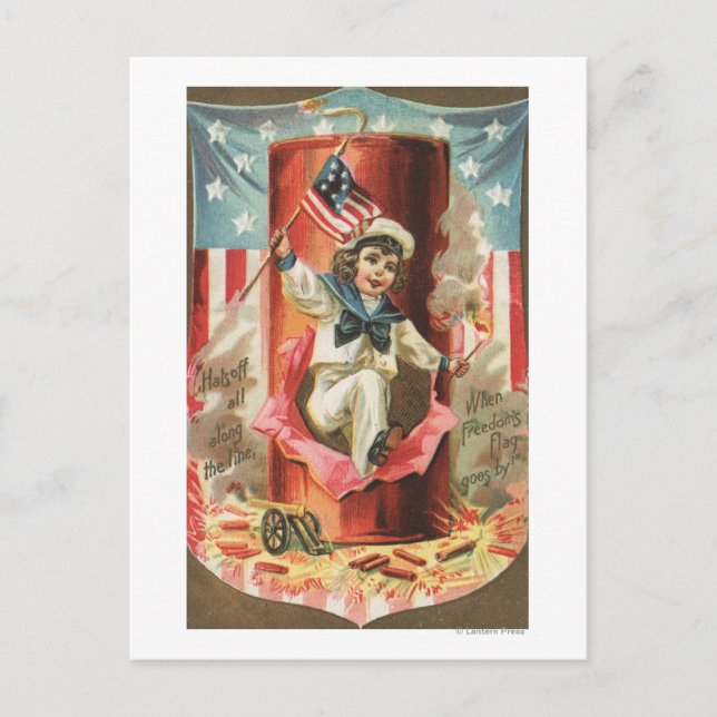 Postal Cuando pase la bandera de la libertad (Anverso)