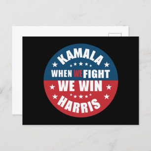 Postal Cuando Peleamos Ganamos 2024 Kamala Harris USA