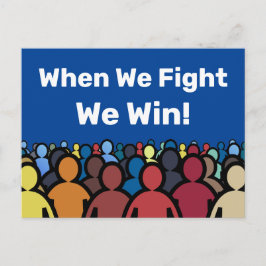 Postal Cuando Peleamos Ganamos Harris Walz