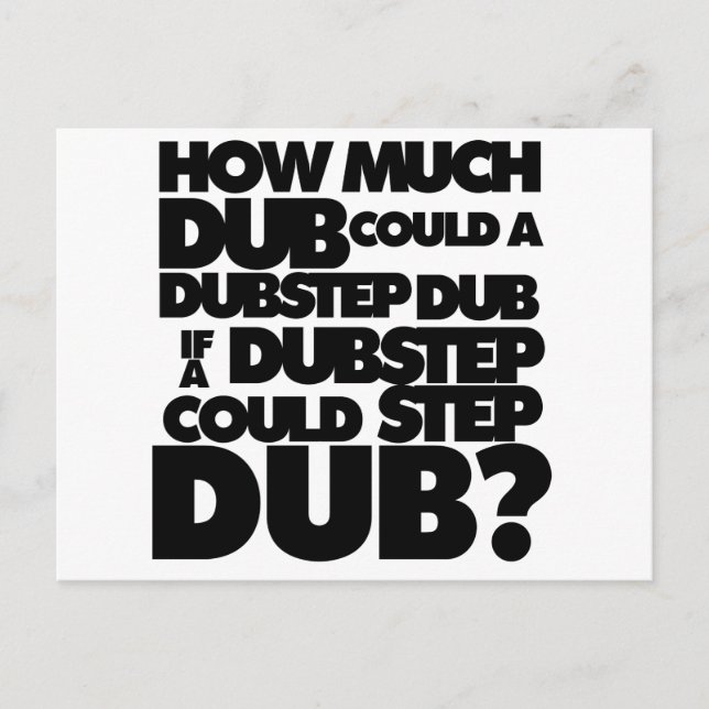 Postal ¿Cuánto Dubstep? (Anverso)