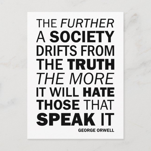 Postal Cuanto más se aleje una sociedad de la verdad (Anverso)