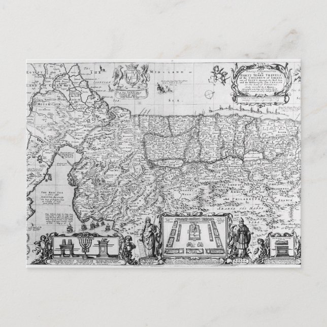 Postal Cuarenta Años de Viajes de los Hijos de Israel (Anverso)