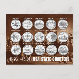 Postal Cuarteles Estatales de los Estados Unidos (Monedas