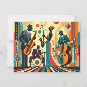 Postal Cuarteto de la Edad del Jazz de mediados de siglo