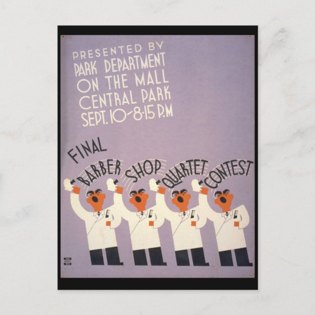 Postal Cuarteto de la Tienda de Barberas (Anverso)