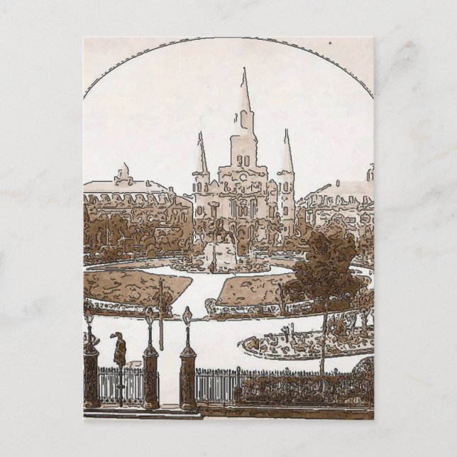 Postal Cuarteto francés Plaza Jackson 1925 (Anverso)